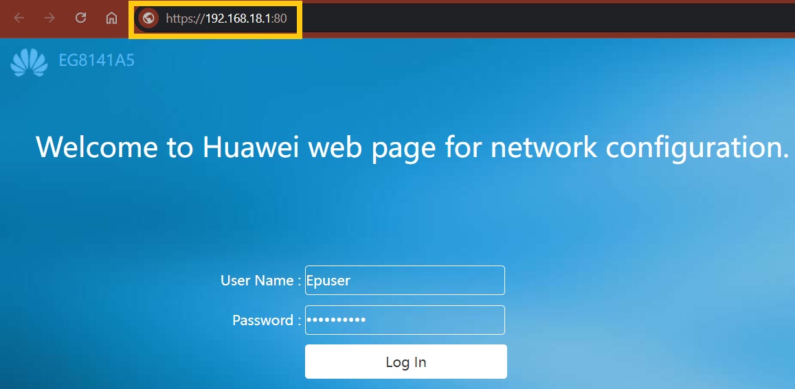 Login Huawei